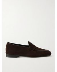Rubinacci - Suede Penny Loafers - Lyst