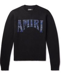 Amiri - Logo-embroidered Wool-blend Sweater - Lyst