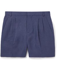 Loro Piana - Honiara Straight-leg Pleated Linen Bermuda Shorts - Lyst