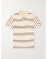 Valentino Garavani - Vlogo Striped Cotton-Piqué Polo Shirt - Lyst