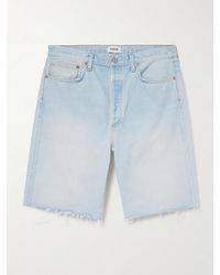 Agolde - Anson Straight-leg Frayed Denim Shorts - Lyst