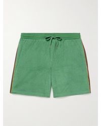 Paul Smith - Straight-leg Webbing-trimmed Cotton-blend Terry Drawstring Shorts - Lyst