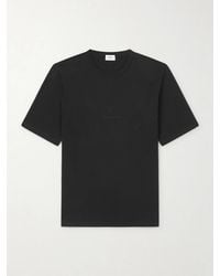 Saint Laurent - Logo-Embroidered Cotton-Jersey T-Shirt - Lyst