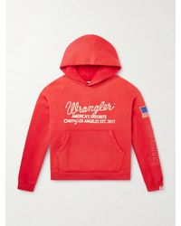 CHERRY LA - Wrangler America's Favorite Logo-embroidered Printed Cotton-fleece Hoodie - Lyst