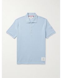 Thom Browne - Logo-Appliquéd Striped Cotton-Piqué Polo Shirt - Lyst