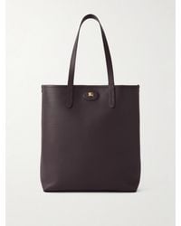 Burberry - Wendbare Tote aus vollnarbigem Leder und kariertem Canvas - Lyst