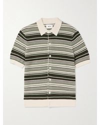 NN07 - Nolan 6686 gestreiftes Hemd aus strukturiertem Biobaumwollstrick - Lyst
