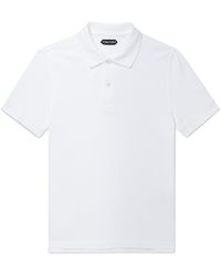 Tom Ford - Slim-fit Logo-embroidered Cotton-piqué Polo Shirt - Lyst