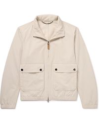 Canali - Cotton-blend Twill Hooded Bomber Jacket - Lyst