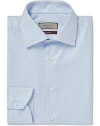 Canali - Slim-fit Cutaway-collar Impeccabile Cotton-twill Shirt - Lyst