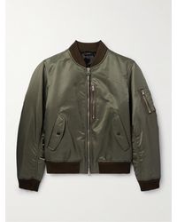 Tom Ford - Leather-trimmed Shell Bomber Jacket - Lyst