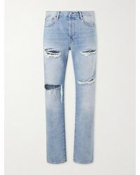 Acne Studios - Ripped Straight-Leg Cotton Jeans - Lyst