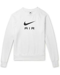 Nike Nsw Logo-print Cotton-jersey Sweatshirt - White