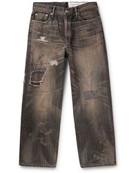 Neighborhood - Savage Wide-Leg Distressed Selvedge Jeans - Lyst