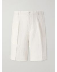 Rubinacci - Straight-leg Pleated Cotton Shorts - Lyst