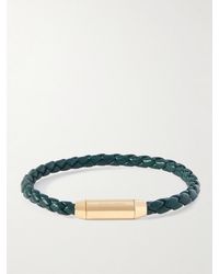 Bottega Veneta - Intrecciato Leather And-Plated Bracelet - Lyst
