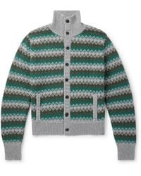AURALEE - Jacquard-Knit Cashmere And Wool-Blend Cardigan - Lyst