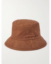 Acne Studios - Brimmo Logo-embroidered Cotton-twill Bucket Hat - Lyst
