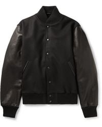 Golden Bear - The Albany Wool-Blend And Leather Varsity Jacket - Lyst