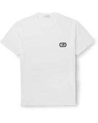 Valentino Garavani - Logo-appliquéd Cotton-jersey T-shirt - Lyst