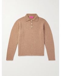 The Elder Statesman - Pullover aus gebürstetem Kaschmir mit Polokragen - Lyst