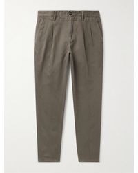 Incotex - Pantaloni chino slim-fit a gamba affusolata in twill di cotone con pinces - Lyst