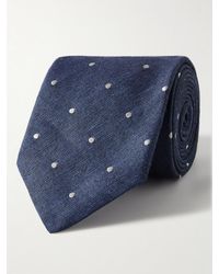 Paul Smith - 8cm Polka-dot Linen And Silk-blend Tie - Lyst