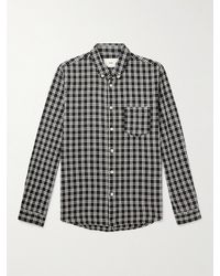 Folk - Button-down Collar Checked Cotton-flannel Shirt - Lyst