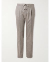 Incotex - Tapered Pleated Wool And Cashmere-blend Trousers - Lyst
