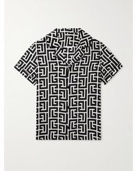 Balmain - Monogram-print Short-sleeve Shirt - Lyst
