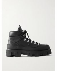 Moncler - Peak Rubber-Trimmed Leather Hiking Boots - Lyst