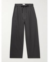 Amomento - Wide-Leg Poplin Drawstring Trousers - Lyst