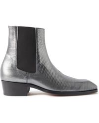 Tom Ford - Tejus Bailey Metallic Lizard-effect Leather Chelsea Boots - Lyst