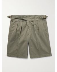 Rubinacci - Manny Straight-leg Pleated Cotton Shorts - Lyst
