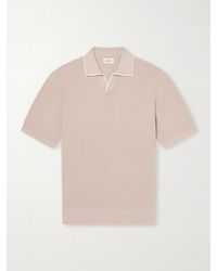 Hartford - Open-Collar Cotton-Piqué Polo Shirt - Lyst