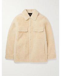 Amiri - Logo-Print Shearling Shirt Jacket - Lyst