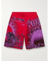 Givenchy Printed Fleece-back Cotton-jersey Shorts - Red