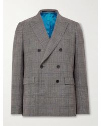 Paul Smith - Double-Breasted Prince Of Wales Checked Wool And Linen-Blend Suit Jacket - Lyst