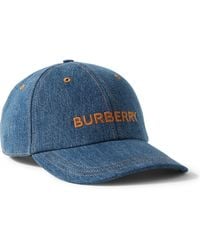 Burberry - Logo-embroidered Denim Baseball Cap - Lyst