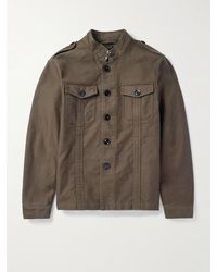 Tom Ford - Leather-Trimmed Cotton Field Jacket - Lyst