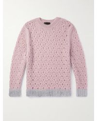 Simone Rocha - Metallic-trimmed Open-knit Mohair-blend Sweater - Lyst