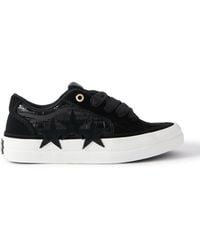 Amiri - Sunset Skate Low Croc-Effect Leather And Suede Sneakers - Lyst