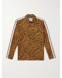 Palm Angels - Camicia in misto lino e cotone con stampa leopardata e finiture in fettuccia - Lyst