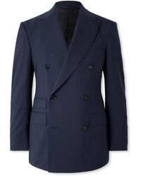 dunhill - Double-breasted Pinstriped Wool Suit Jacket - Lyst