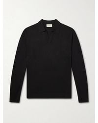Officine Generale - Simone Lyocell And Wool-blend Polo Shirt - Lyst
