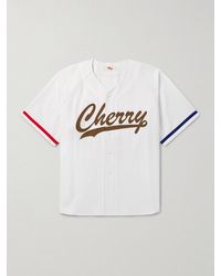CHERRY LA - Logo-appliquéd Striped Cotton-twill Shirt - Lyst