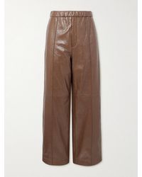 Jil Sander - Straight-Leg Glossed Textured-Leather Trousers - Lyst