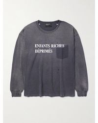 Enfants Riches Deprimes - Logo-print Distressed Cotton-jersey T-shirt - Lyst