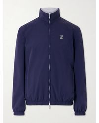 Brunello Cucinelli - Logo-Embroidered Shell Blouson Jacket - Lyst