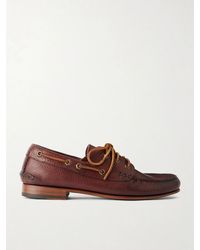Yuketen - Italian Hex Eye Leather Boat Shoes - Lyst